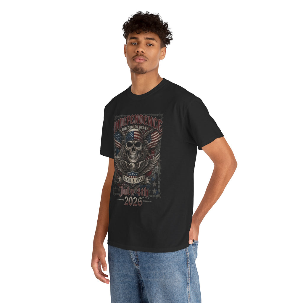 Independence Skull Tee — July 4th 2026 Patriotic Eagle Graphic T-Shirt