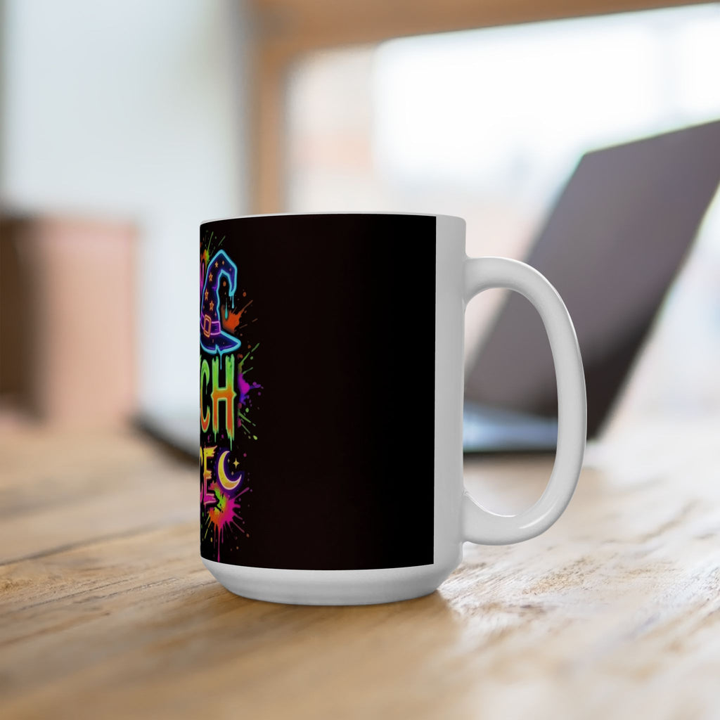 Ceramic Mug — "Restin' Witch Face" Neon Halloween Coffee Mug (11oz & 15oz)