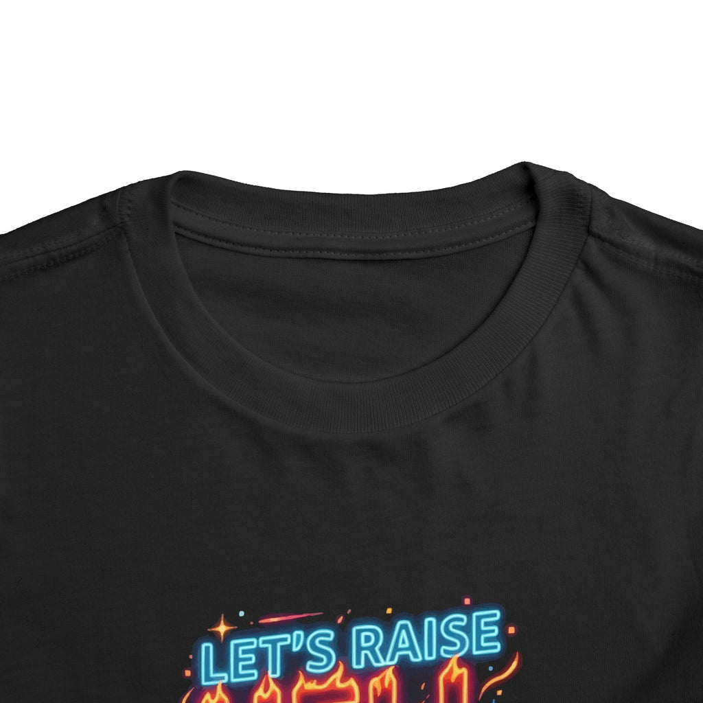 Toddler Tee — "Let's Raise Hell" Cute Devil Baby Graphic