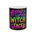 Ceramic Mug — "Restin' Witch Face" Neon Halloween Coffee Mug (11oz & 15oz)