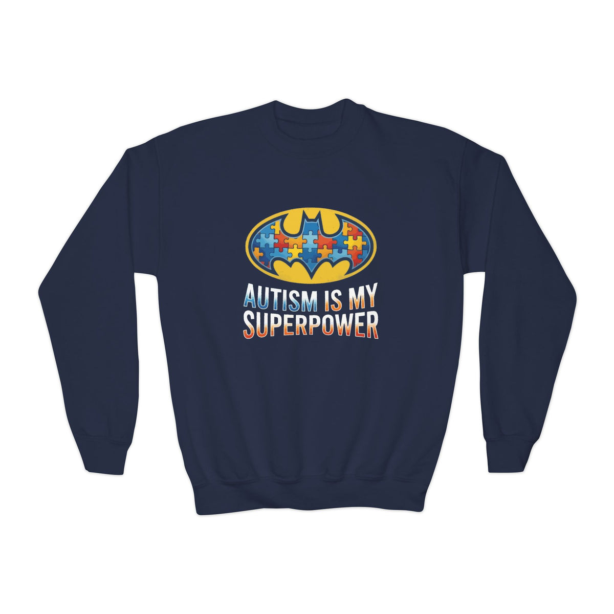 Autism Is My Superpower Youth Crewneck Sweatshirt