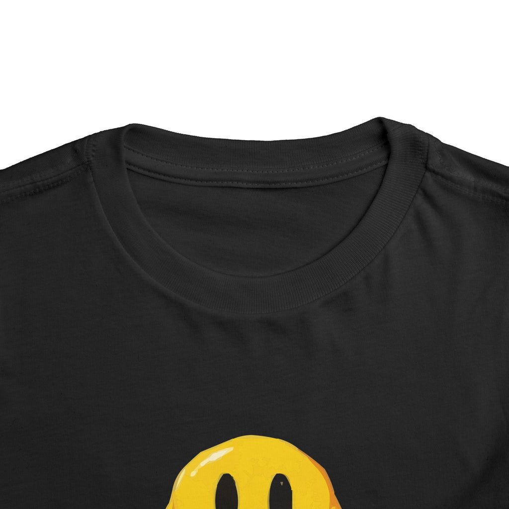 Toddler Tee — "Living My Best Life" Melted Smiley Graphic
