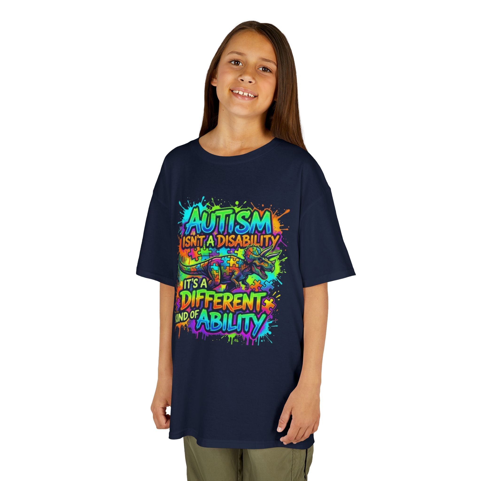 Kids Tee — "Autism Isn’t a Disability, It’s a Different Kind of Ability" Colorful Awareness Shirt