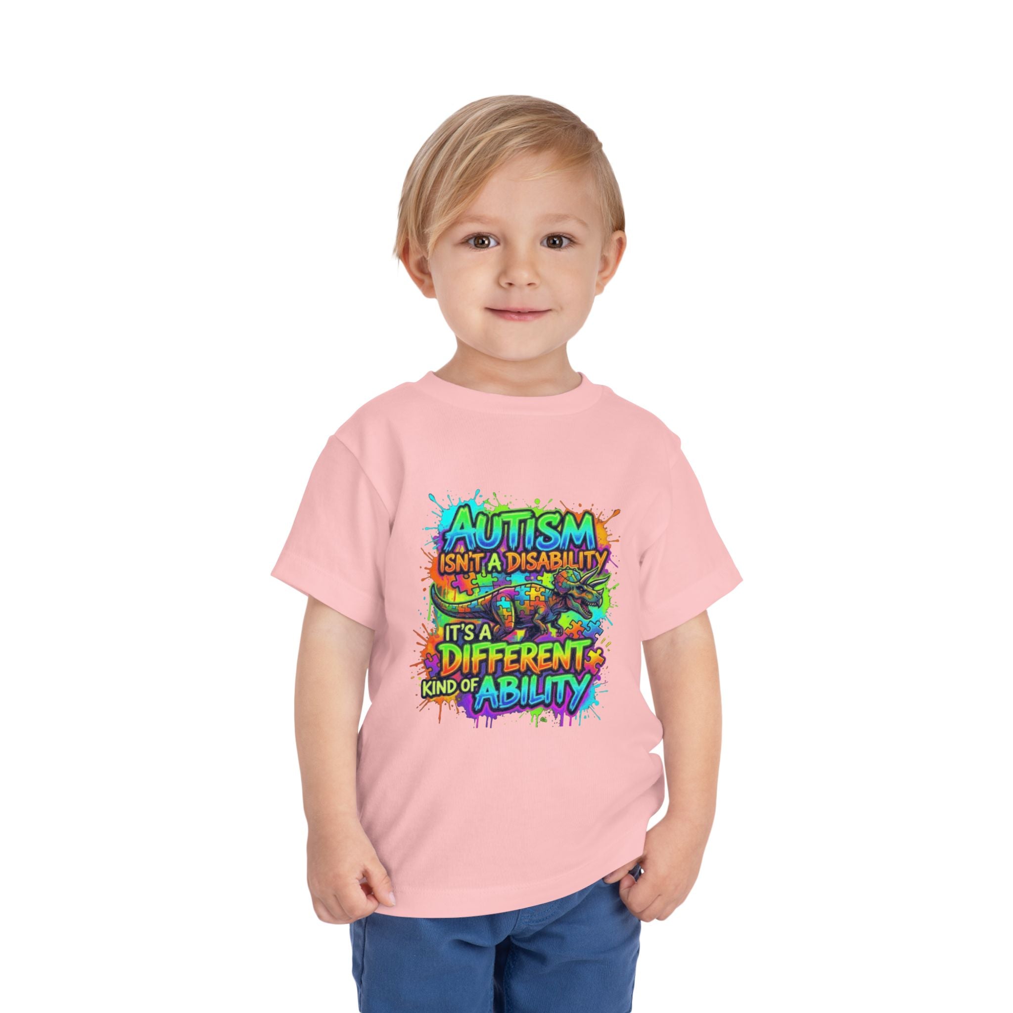 Toddler Tee — "Autism Isn't a Disability, It's a Different Kind of Ability" Colorful Awareness Shirt