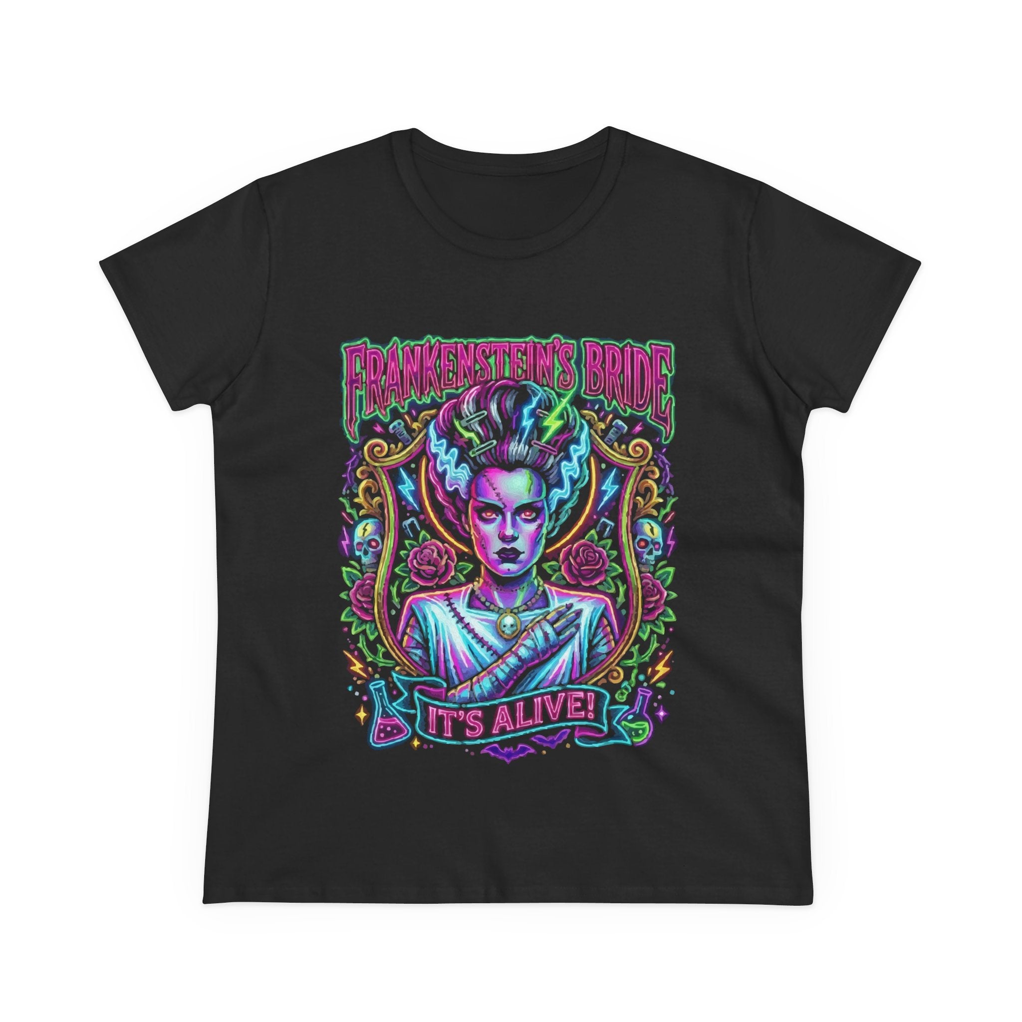 Frankenstein's Bride Tee — 'It's Alive!' Retro Horror Graphic Shirt
