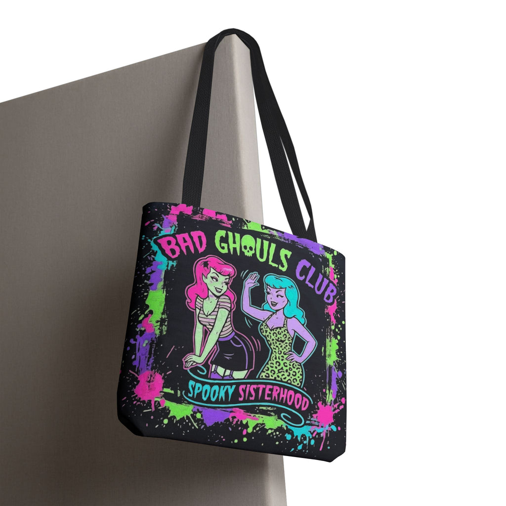 Bad Ghouls Club Tote Bag — Spooky Sisterhood Halloween Canvas Tote