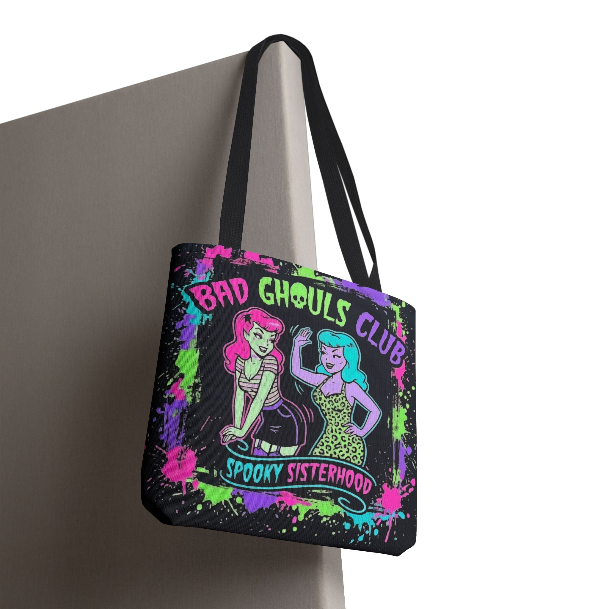 Bad Ghouls Club Tote Bag — Spooky Sisterhood Halloween Canvas Tote