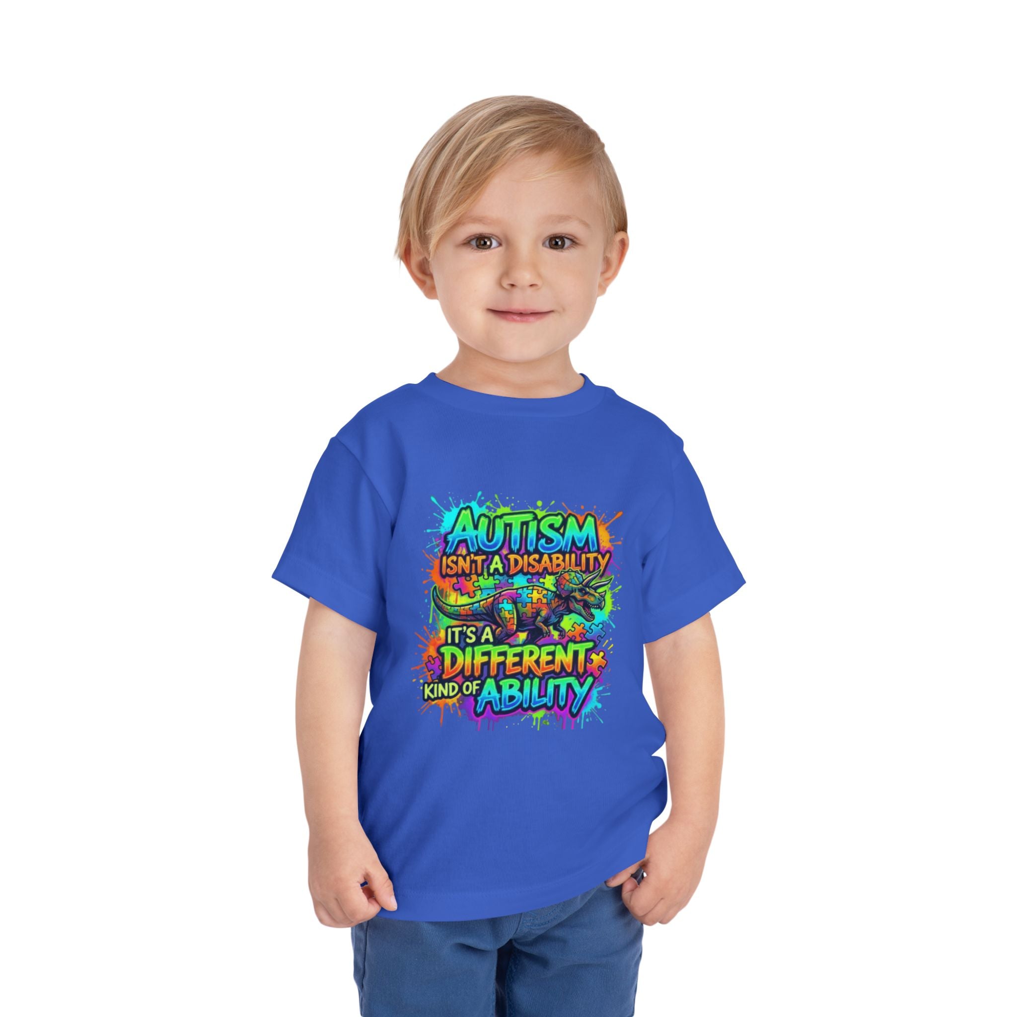 Toddler Tee — "Autism Isn't a Disability, It's a Different Kind of Ability" Colorful Awareness Shirt