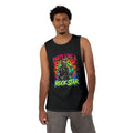 Party Like a Rockstar Tank Top — Neon Skull Guitar Band Muscle Tee