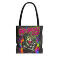 Bad Ghouls Club Tote Bag — Neon Goth Zombie Couple Graphic Tote