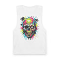 Neon Skull Tank Top — Tropical Skull Graphic Muscle Shirt