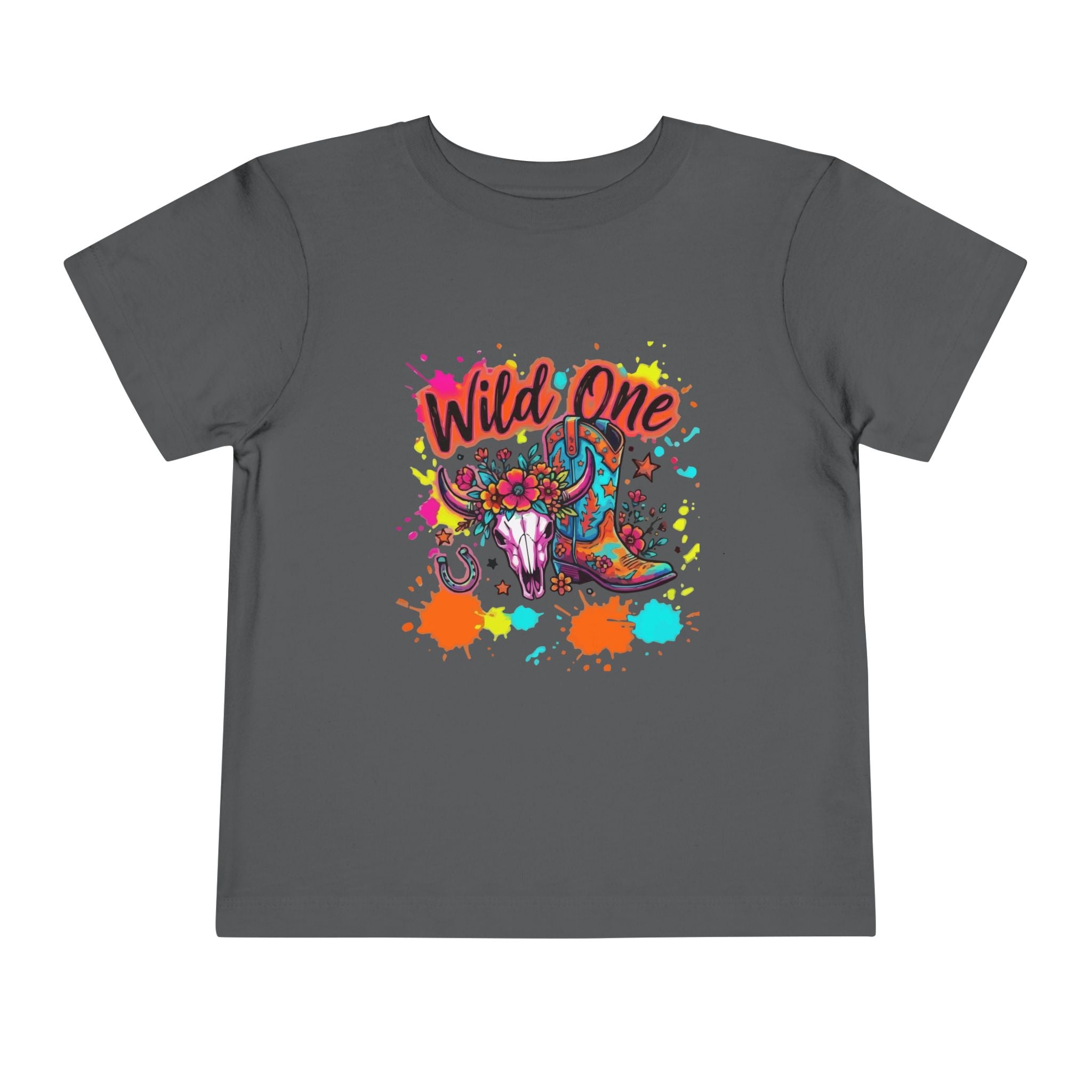 Wild One Toddler Tee — Colorful Cowboy Boots 1st Birthday Shirt