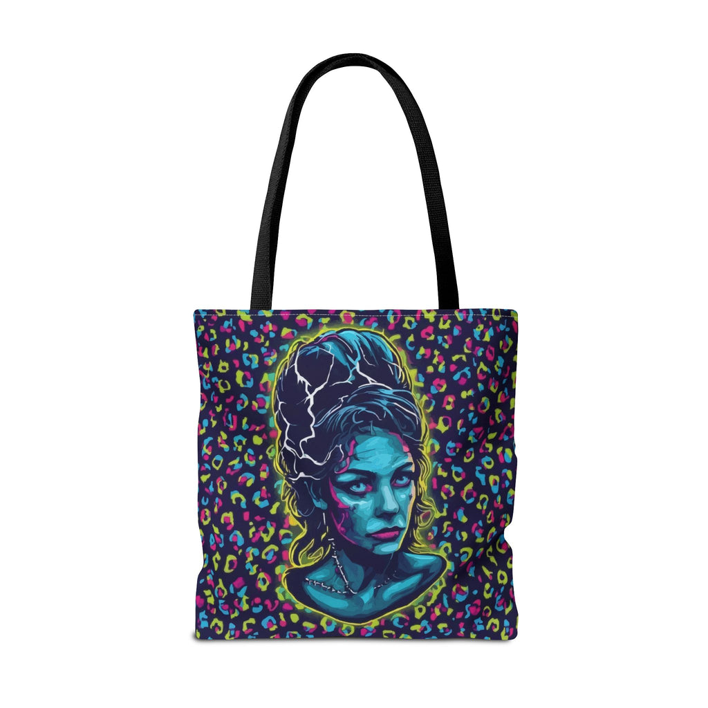 Neon Bride of Frankenstein Tote Bag - Retro Pop Art All-Over Print