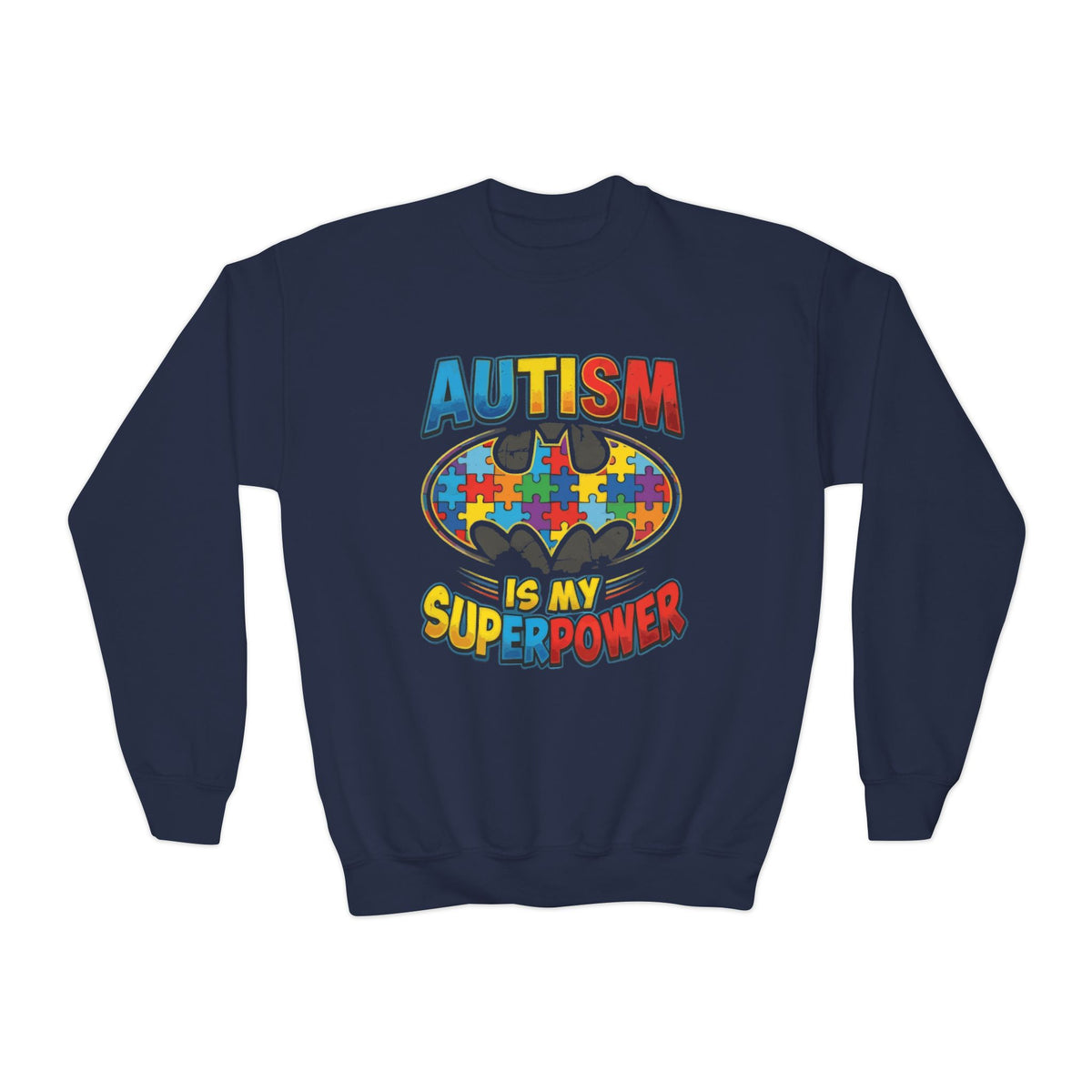 Autism Is My Superpower Youth Crewneck Sweatshirt