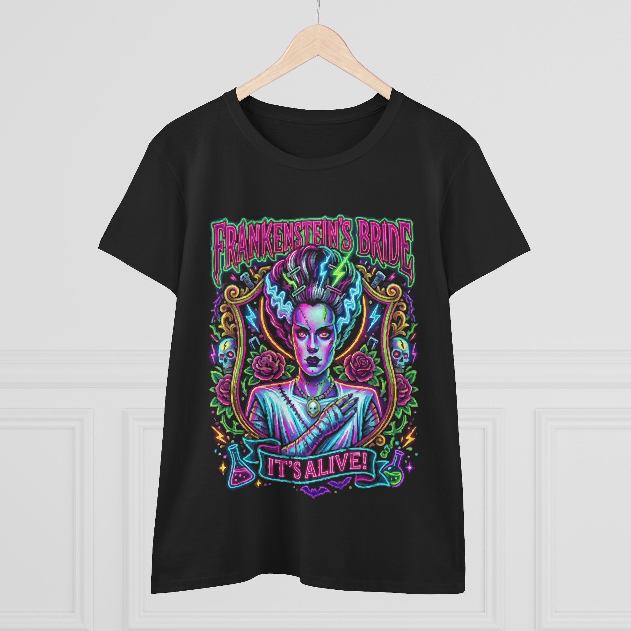 Frankenstein's Bride Tee — 'It's Alive!' Retro Horror Graphic Shirt