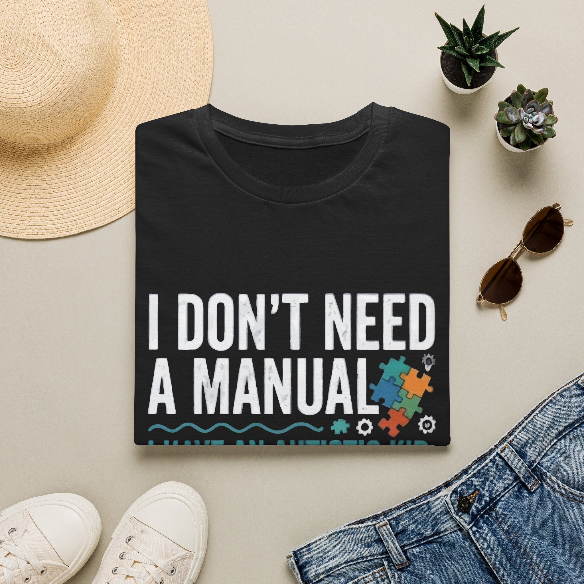 Autism T‑Shirt — "I Don't Need a Manual, I Have an Autistic Kid" Puzzle‑Piece Tee