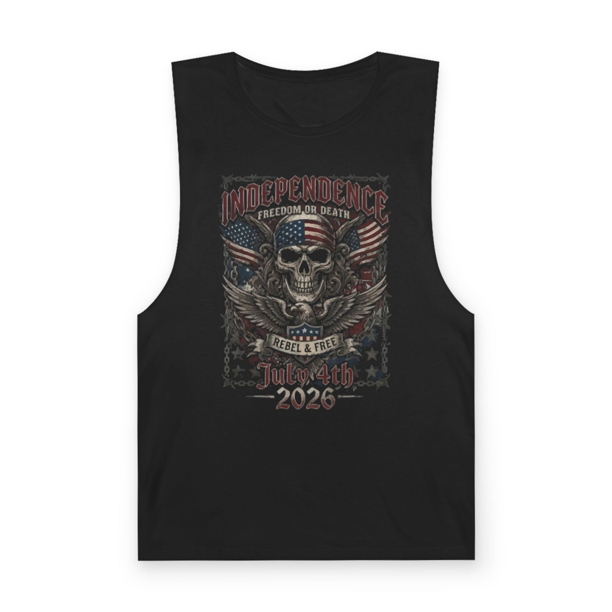 Skull Eagle Freedom Tank Top — July 4th 2026 Patriotic Graphic Tank