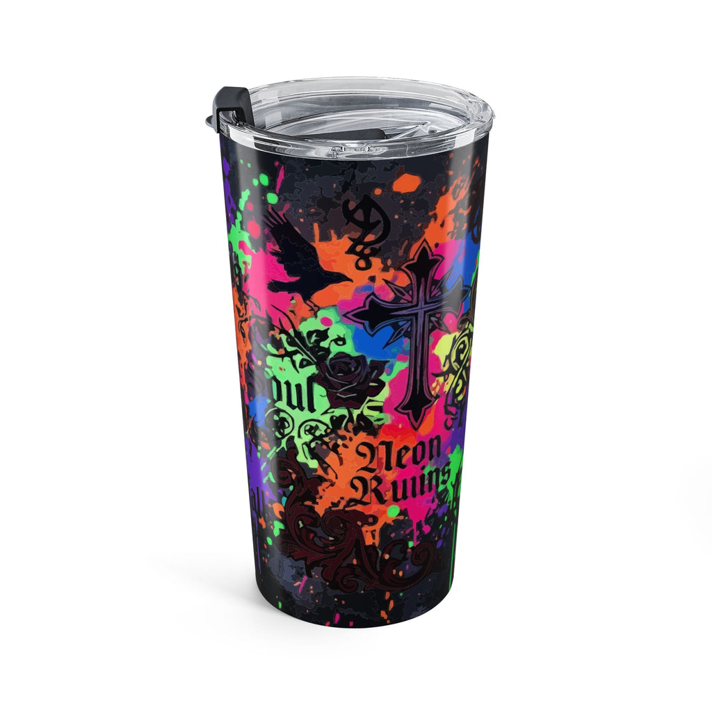 20oz Gothic Neon Skull Tumbler – Colorful Grunge Nightfall Travel Cup