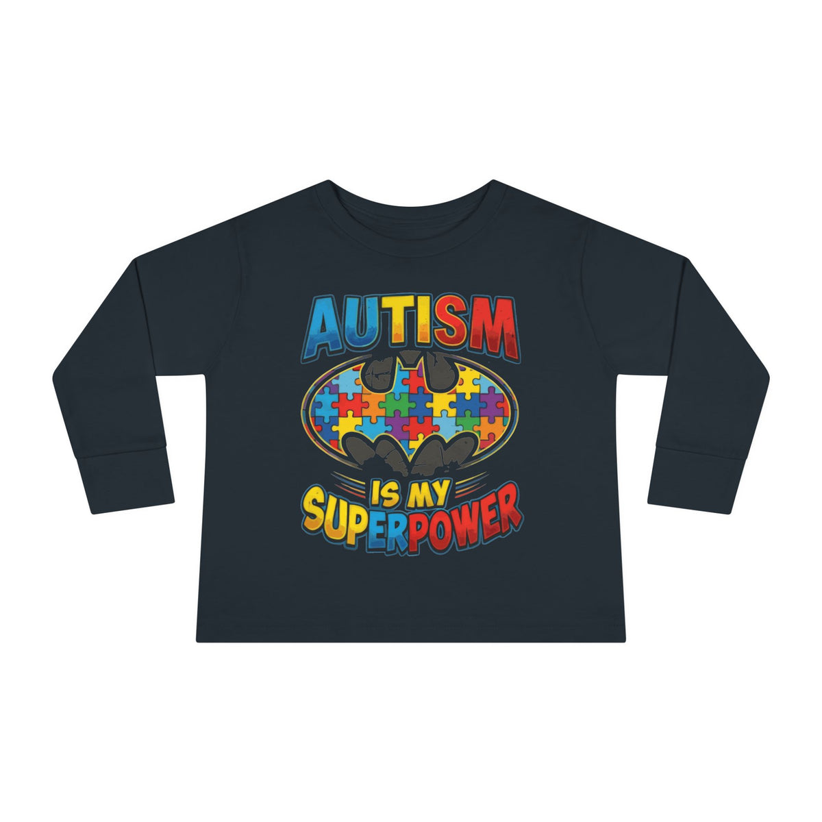 Toddler Long Sleeve Tee – Autism Is My Superpower Puzzle Piece Shirt