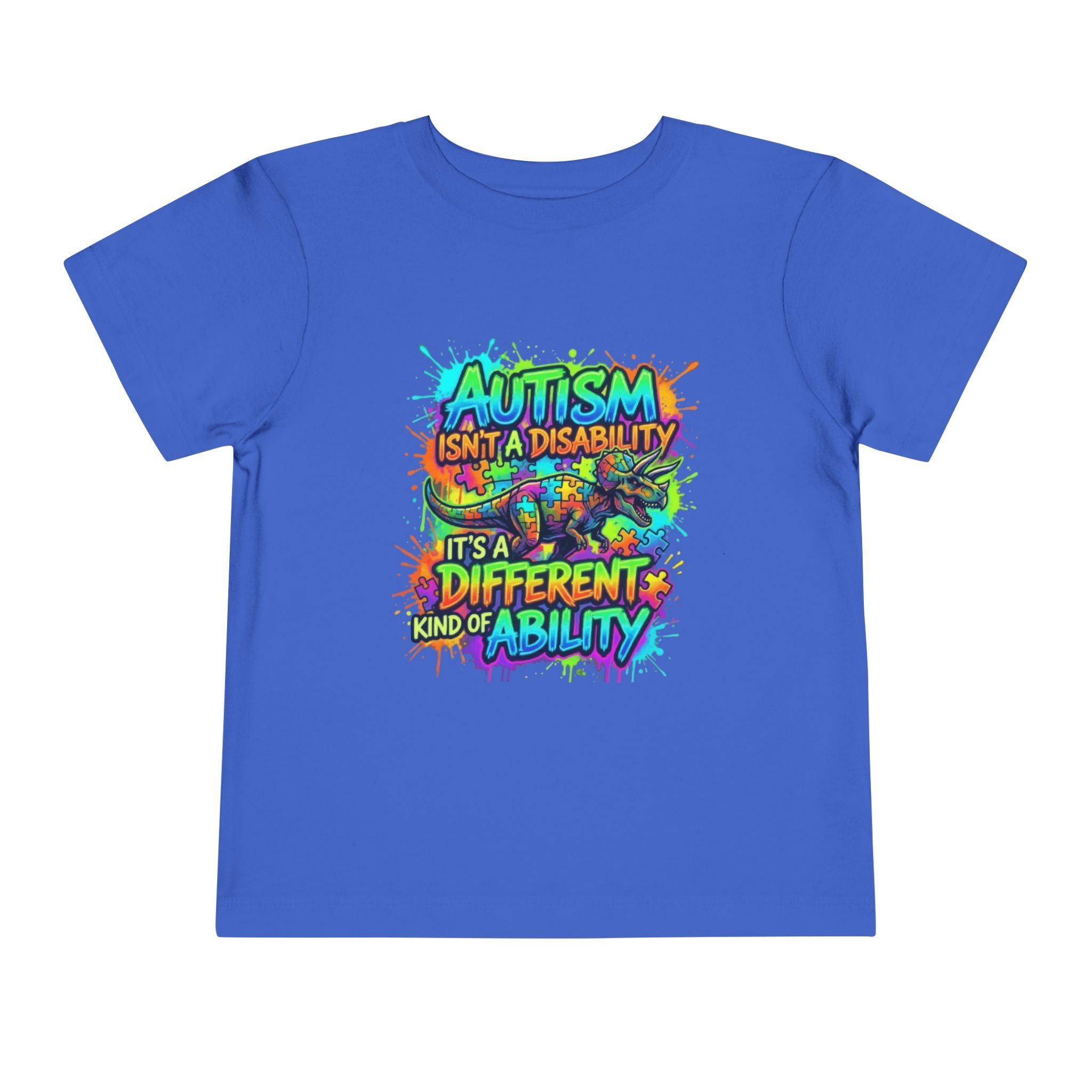 Toddler Tee — "Autism Isn't a Disability, It's a Different Kind of Ability" Colorful Awareness Shirt