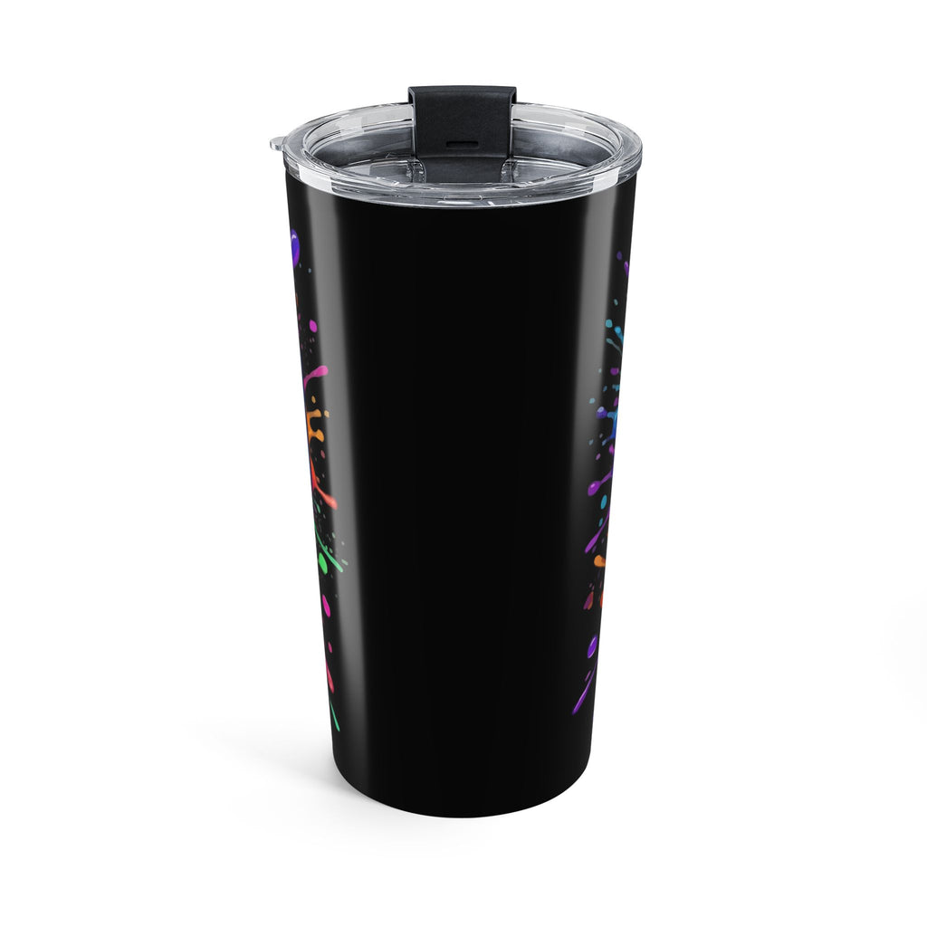 Autism Mom 20oz Travel Tumbler — Neon Puzzle Piece Support Cup