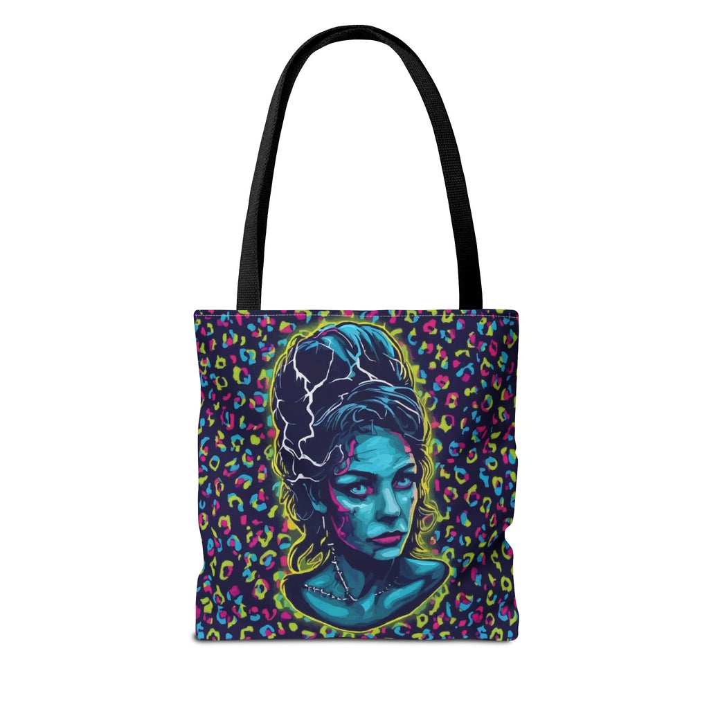 Neon Bride of Frankenstein Tote Bag - Retro Pop Art All-Over Print