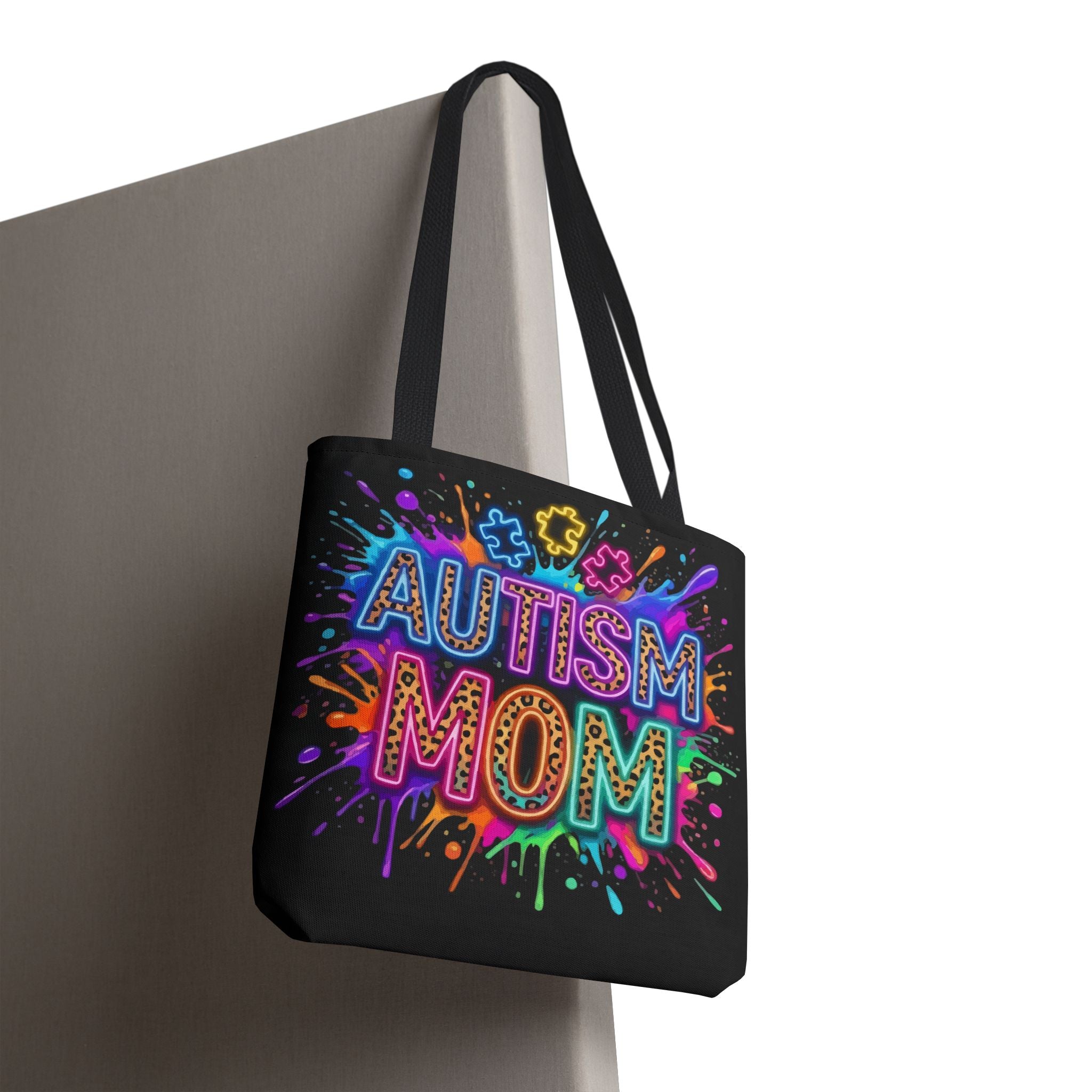 Autism Mom Tote Bag — Colorful Puzzle Piece Awareness Shopper