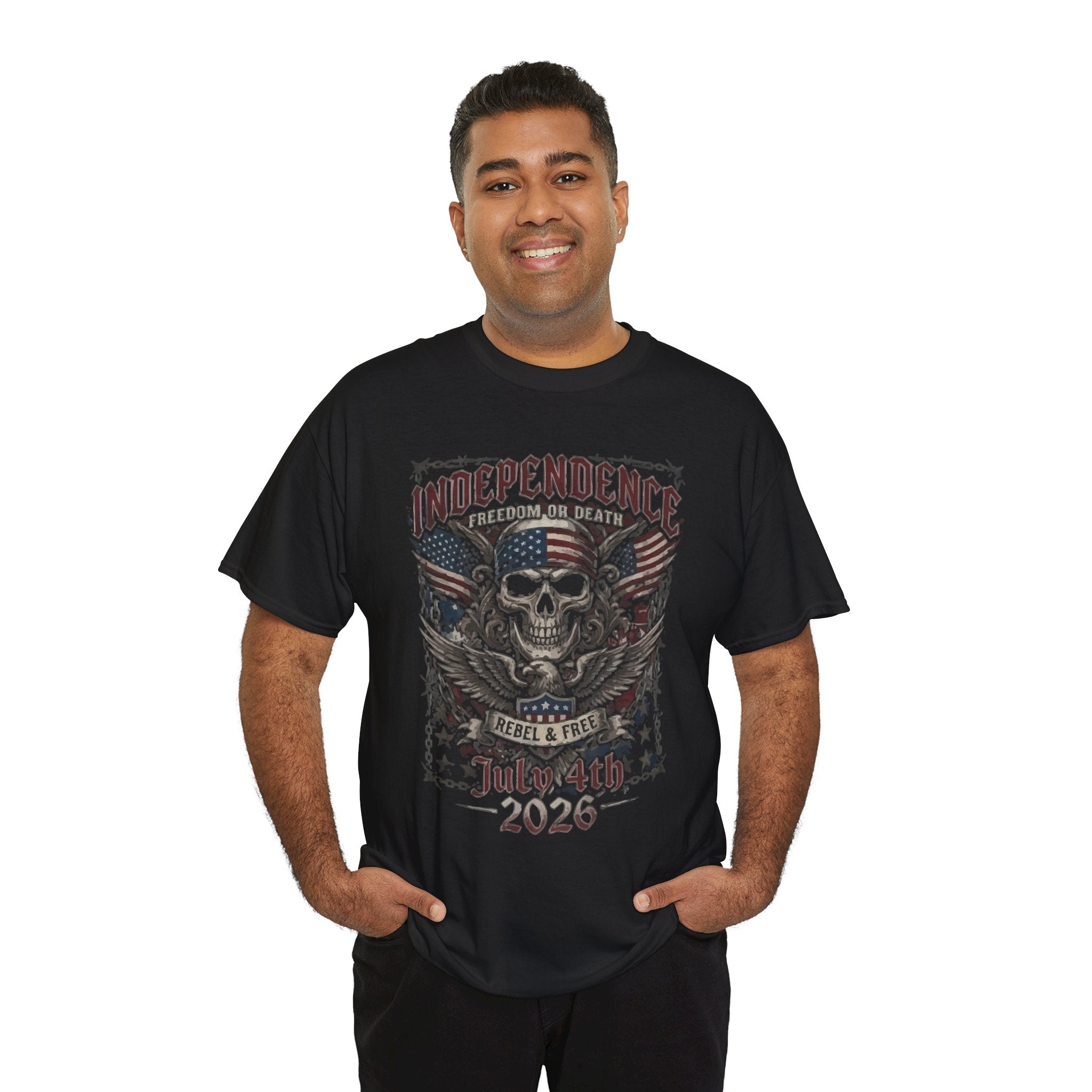 Independence Skull Tee — July 4th 2026 Patriotic Eagle Graphic T-Shirt