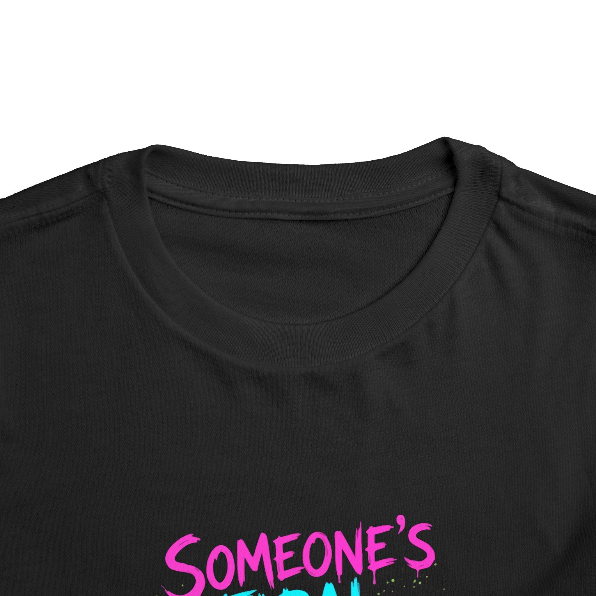 Toddler Tee — "Someone's Faral Child" Neon Drip Smiley Graphic