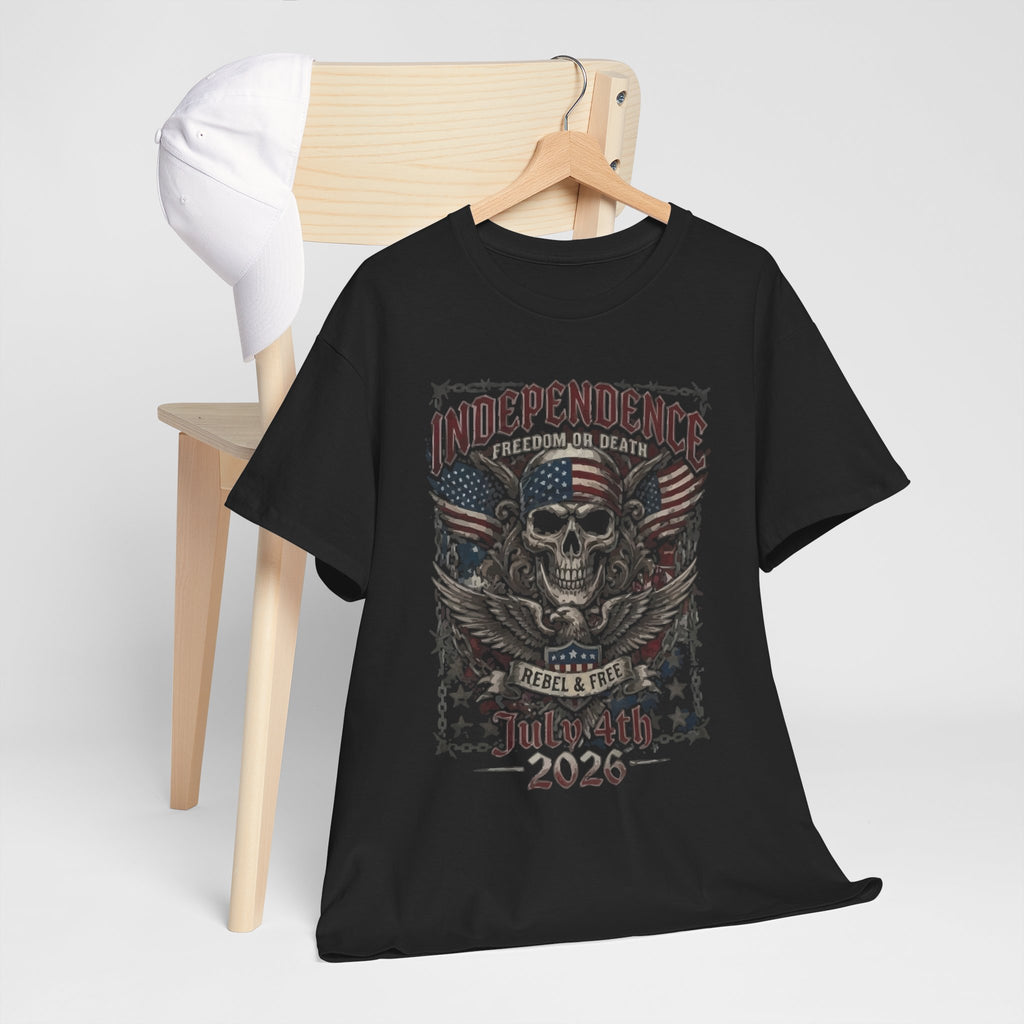 Independence Skull Tee — July 4th 2026 Patriotic Eagle Graphic T-Shirt