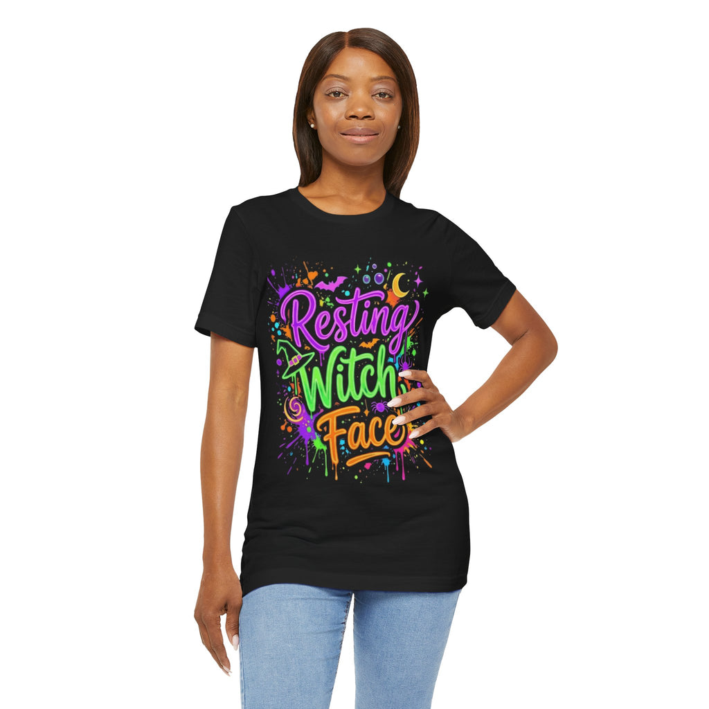 Resting Witch Face T-Shirt — Colorful Halloween Graphic Tee