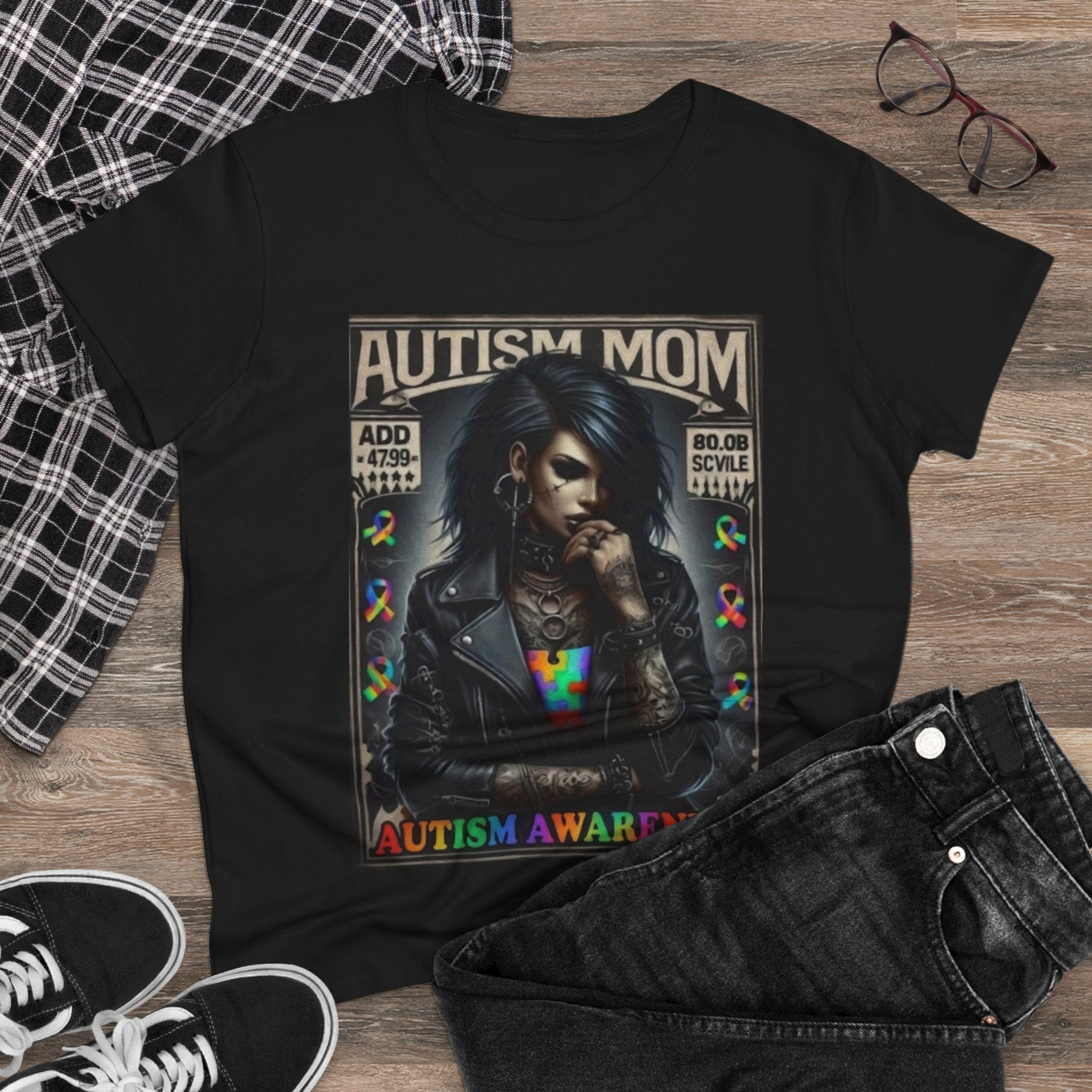 Autism Mom Tee — Gothic Rock Autism Awareness Women's T‑Shirt