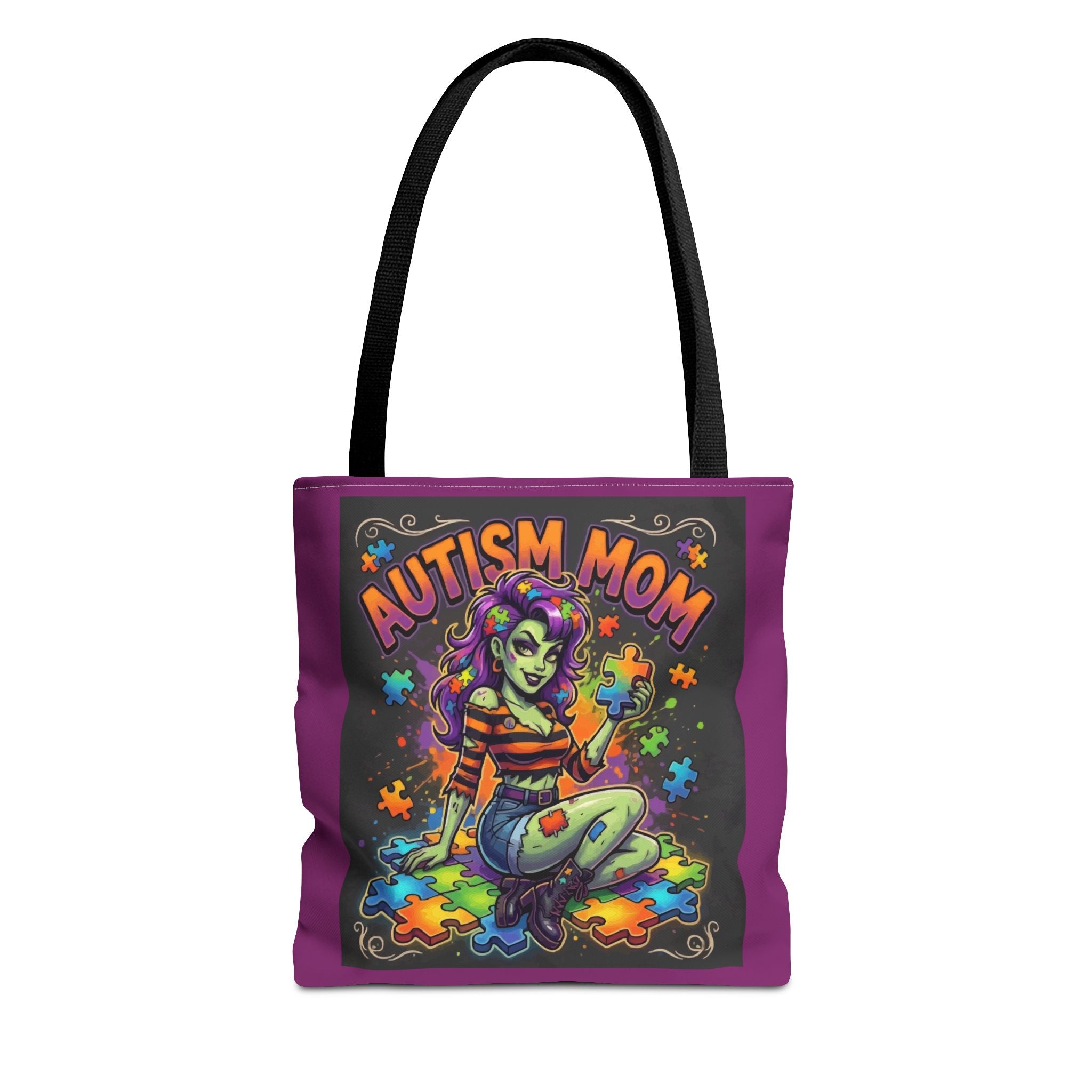 Autism Mom Tote Bag — Colorful Puzzle Piece Support Design