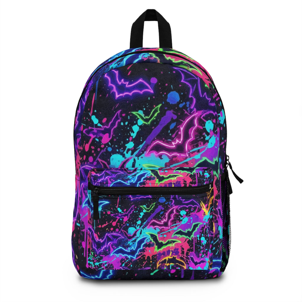 Neon Psychedelic Backpack — Vibrant Tie-Dye Galaxy Print