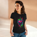 Neon Heart Dagger Tee — Vibrant Splatter Graphic Women's T‑Shirt