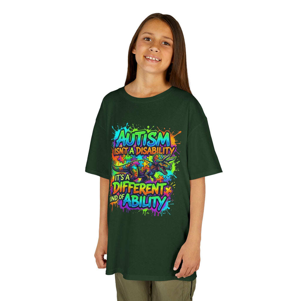 Kids Tee — "Autism Isn’t a Disability, It’s a Different Kind of Ability" Colorful Awareness Shirt
