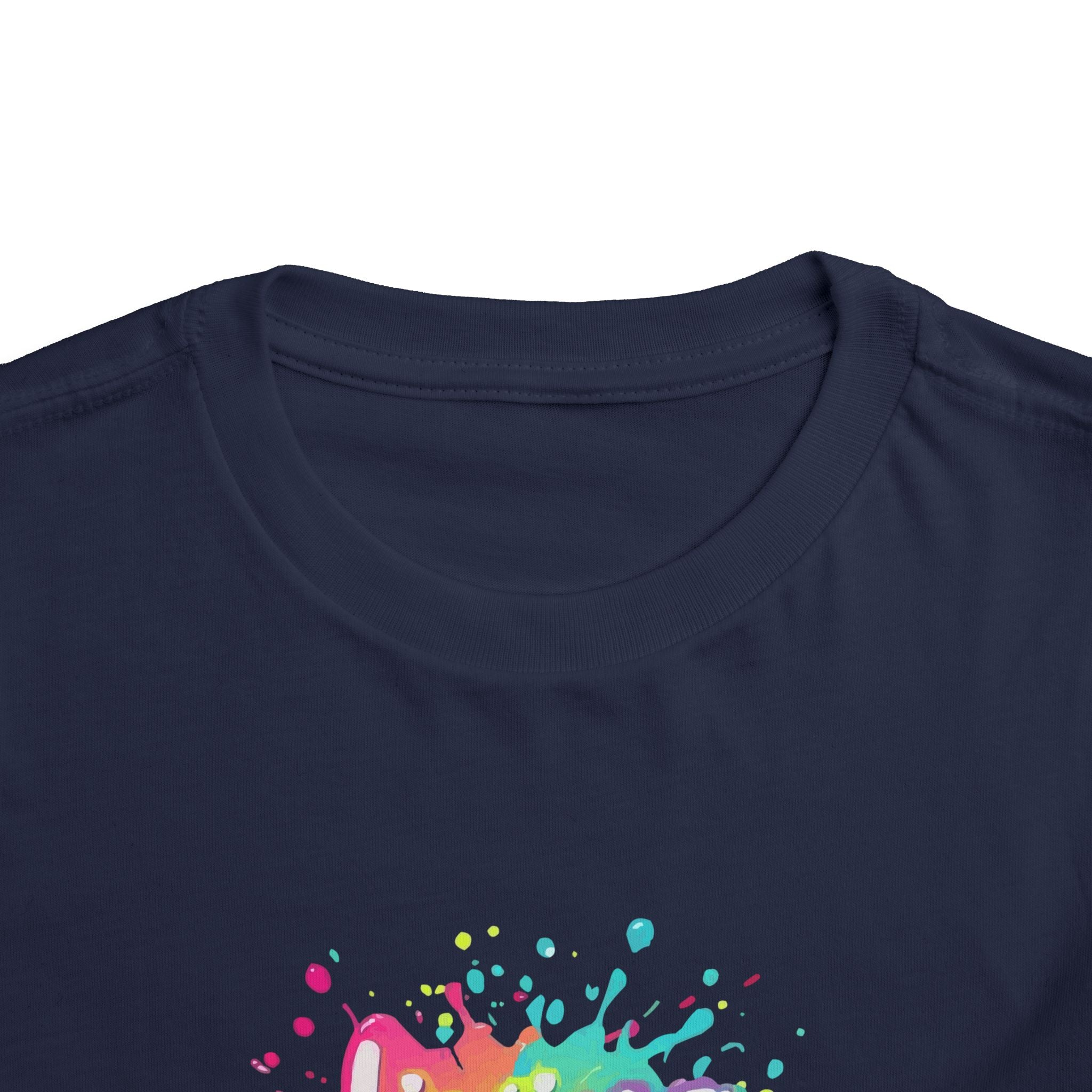 Toddler Tee — "Living My Best Life" Rainbow Paint Splash