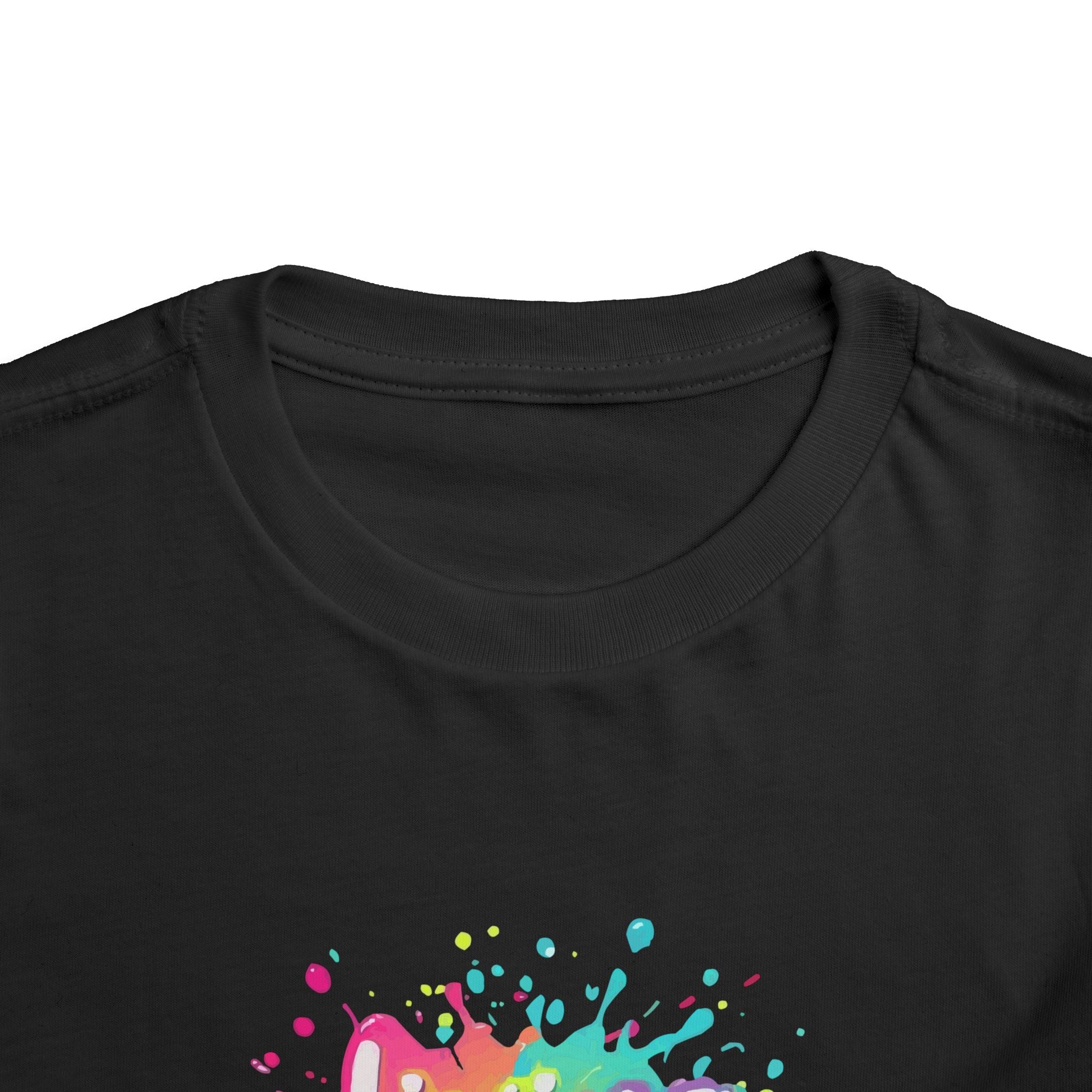 Toddler Tee — "Living My Best Life" Rainbow Paint Splash