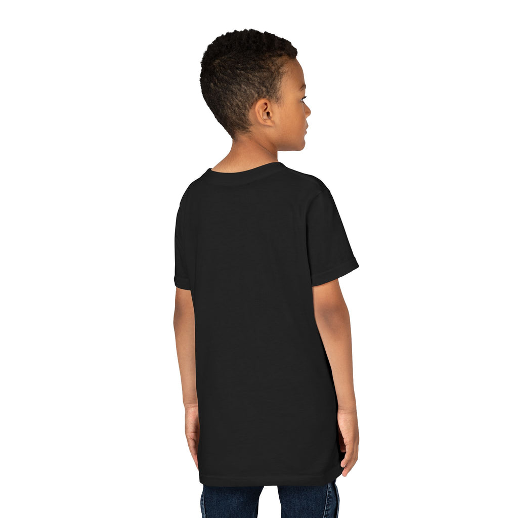Youth Tee — 'Living My Best Life' Neon Paint Smiley Graphic