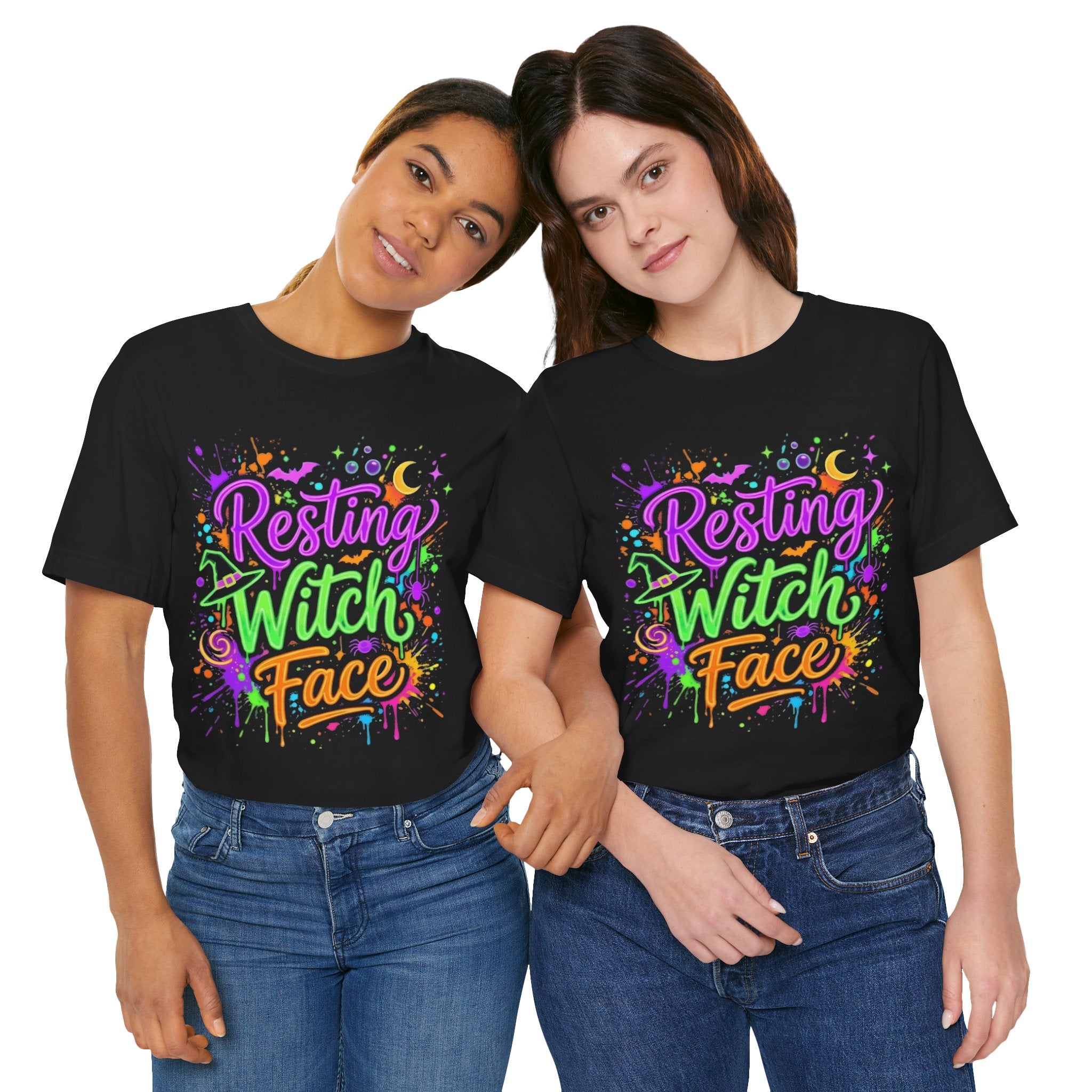 Resting Witch Face T-Shirt — Colorful Halloween Graphic Tee