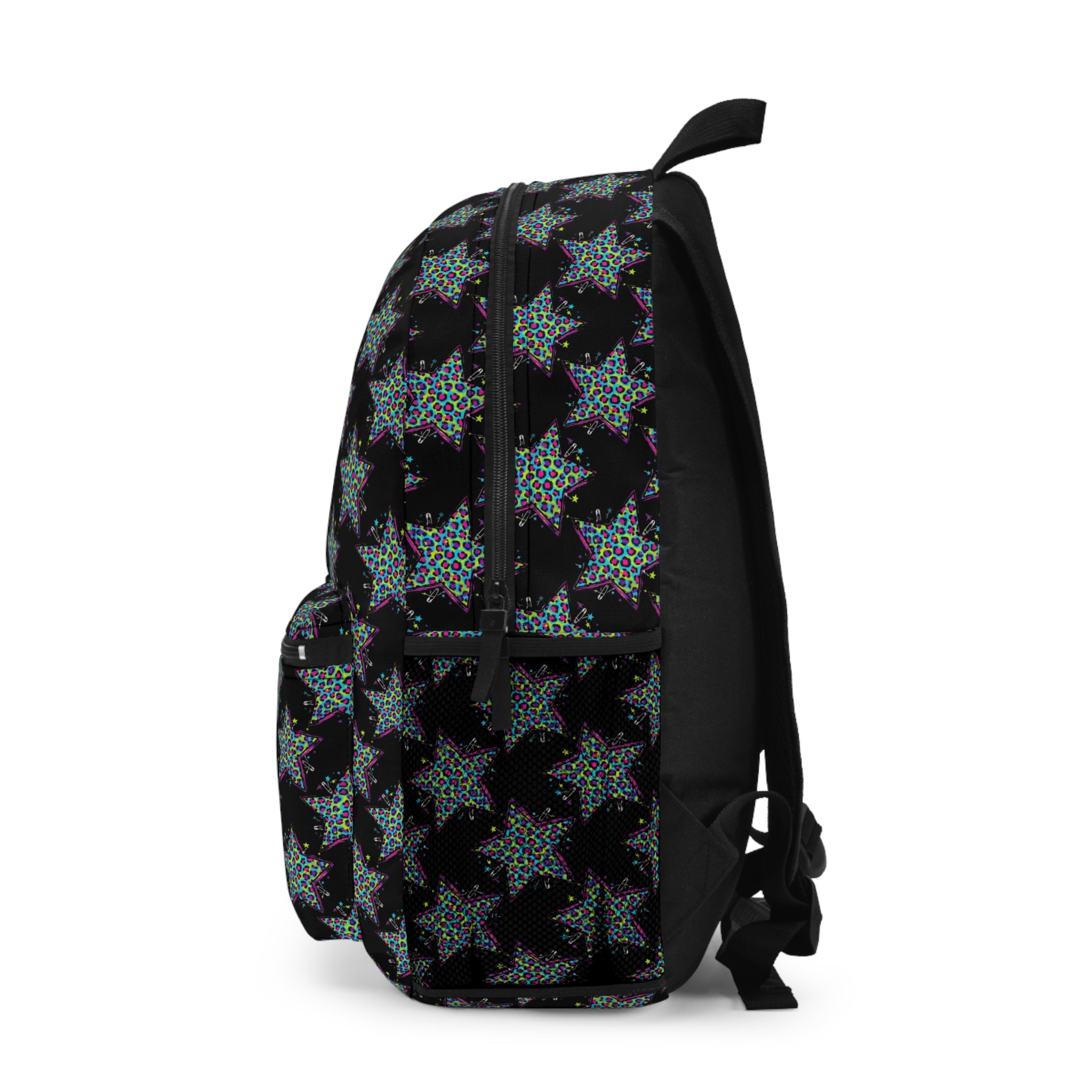 Black Glitter Star Backpack – Sparkle Pattern School & Everyday Bag