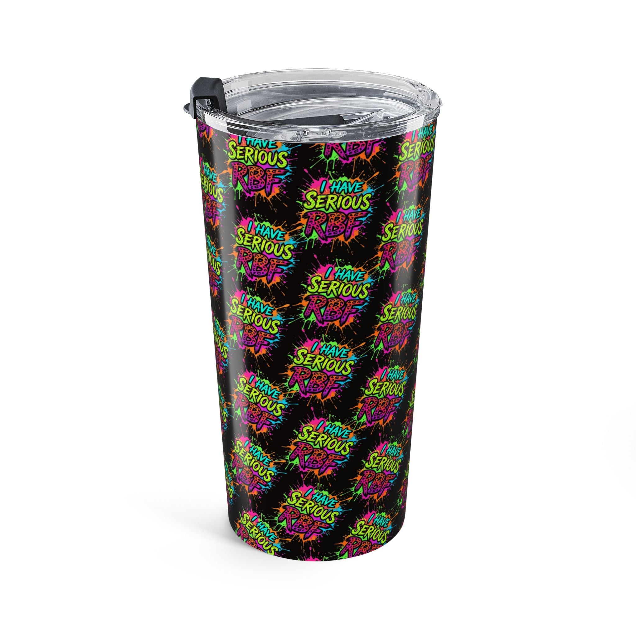 20oz Tumbler — 'Serious Vibes' Neon Tie-Dye Travel Mug