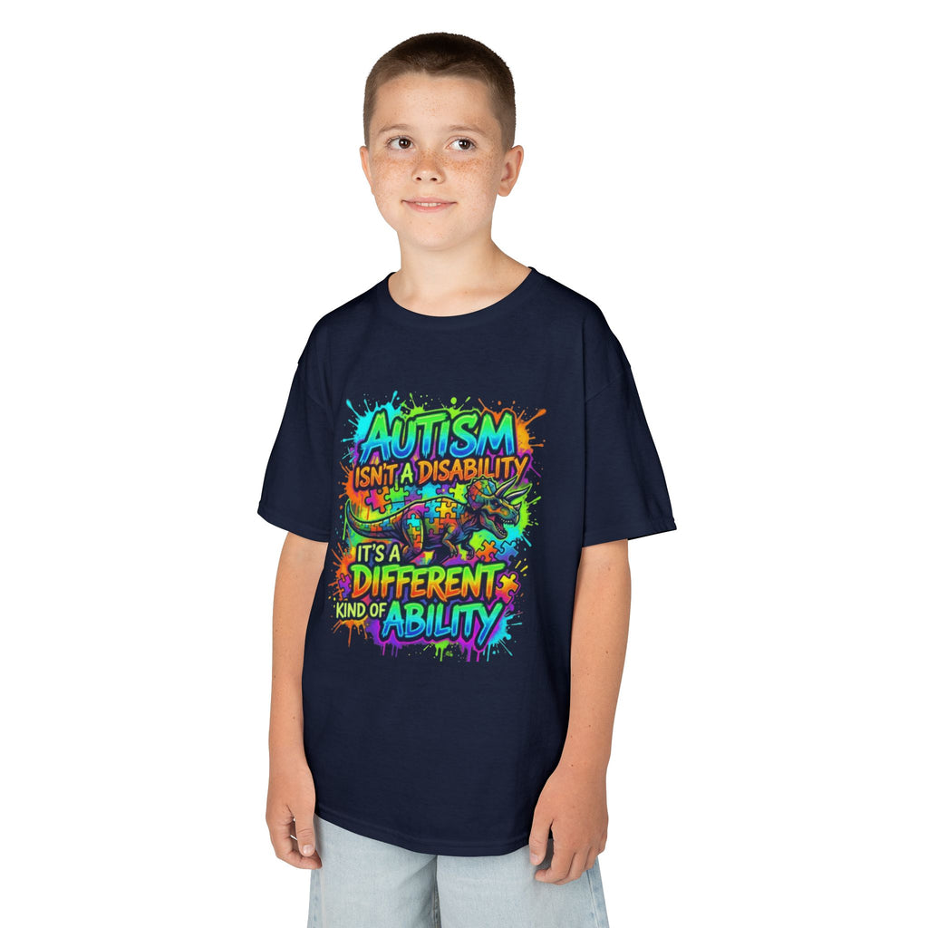 Kids Tee — "Autism Isn’t a Disability, It’s a Different Kind of Ability" Colorful Awareness Shirt