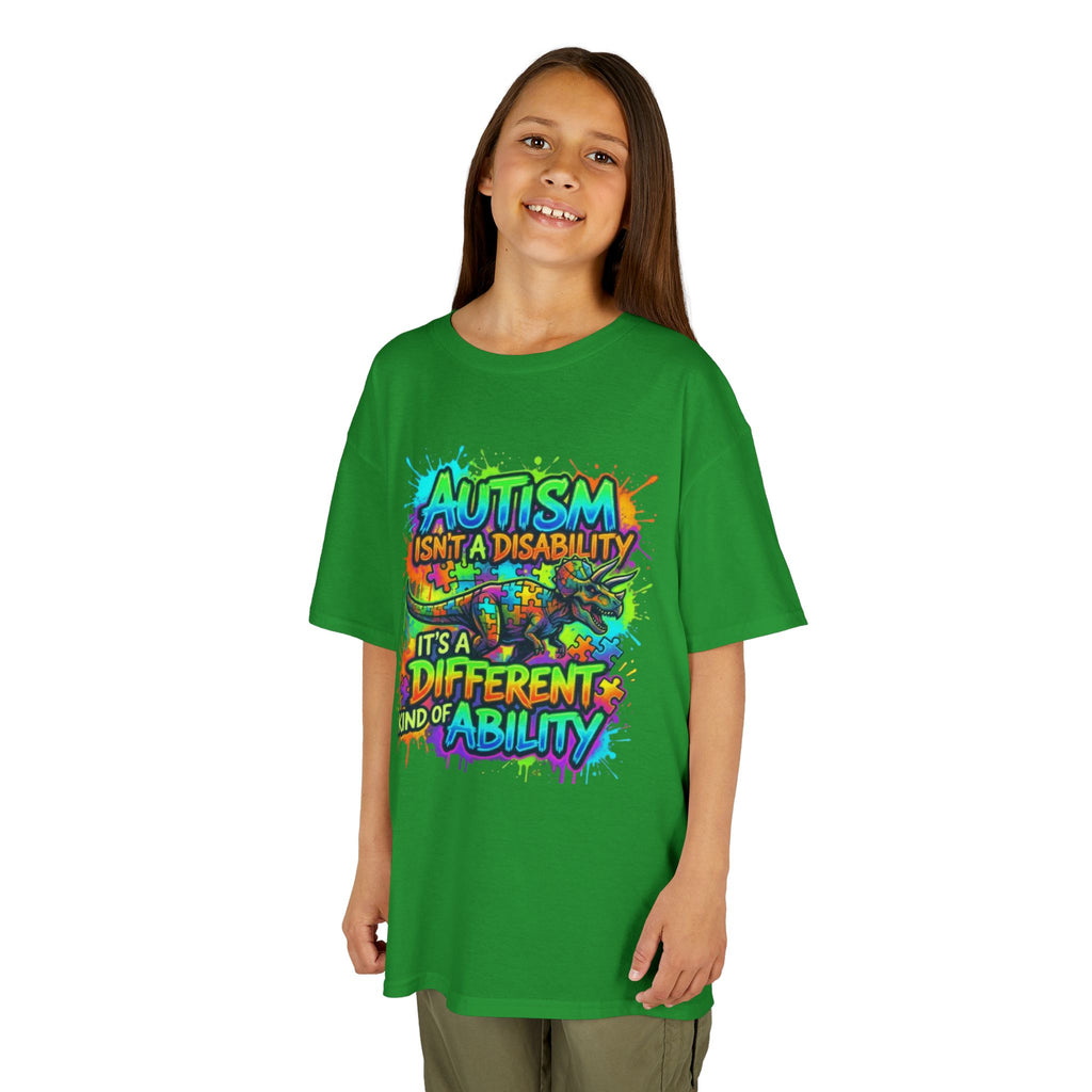 Kids Tee — "Autism Isn’t a Disability, It’s a Different Kind of Ability" Colorful Awareness Shirt