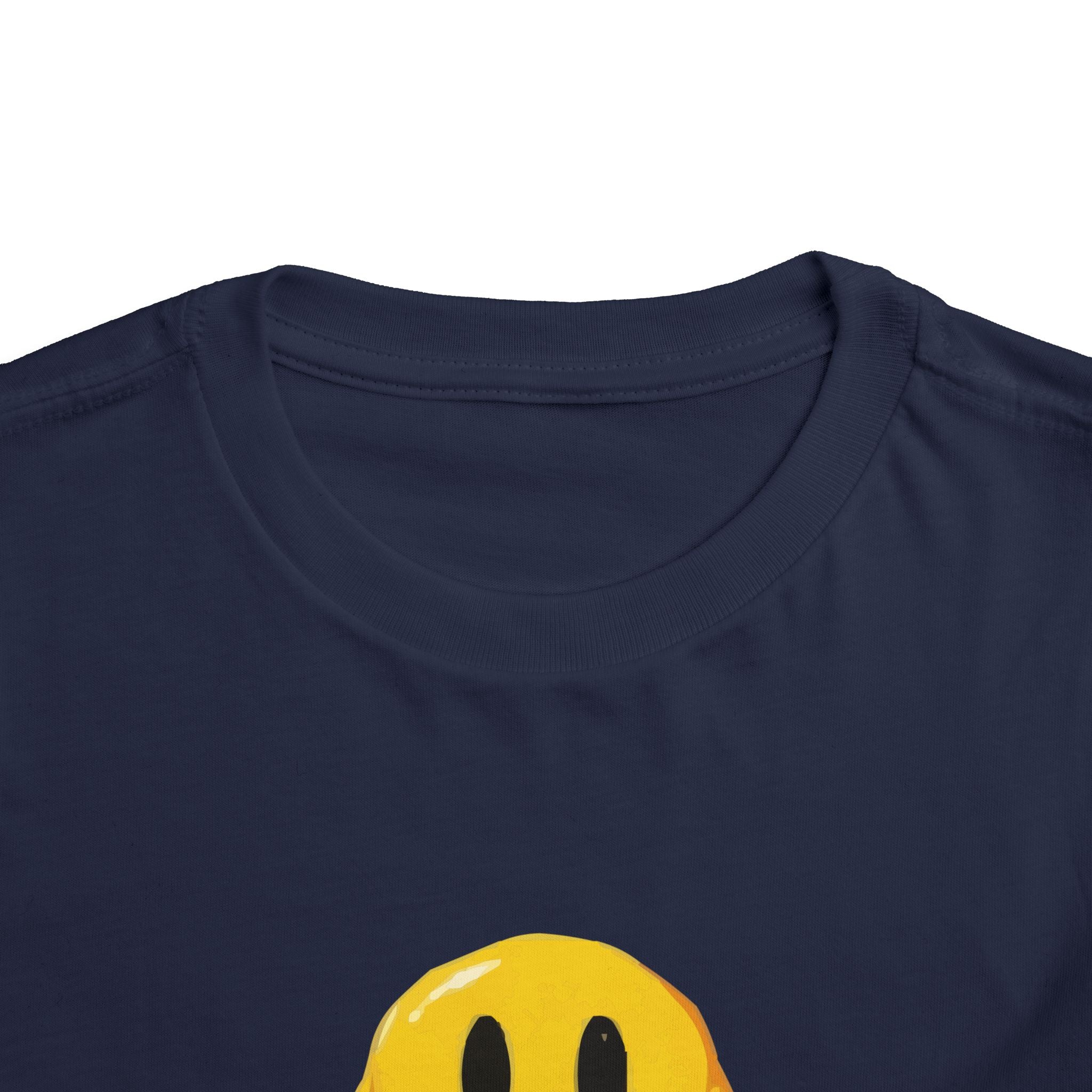 Toddler Tee — "Living My Best Life" Melted Smiley Graphic