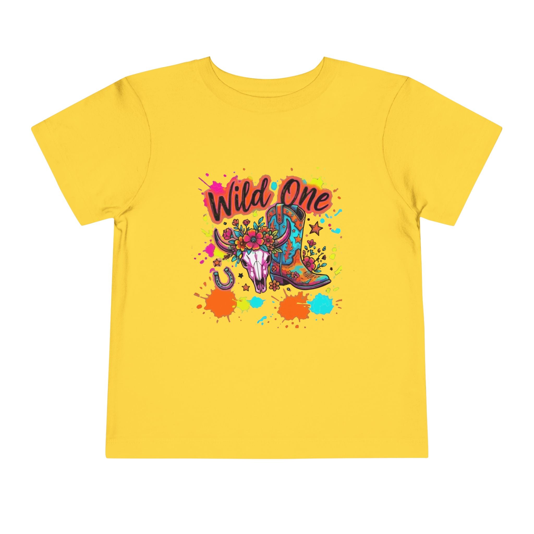 Wild One Toddler Tee — Colorful Cowboy Boots 1st Birthday Shirt