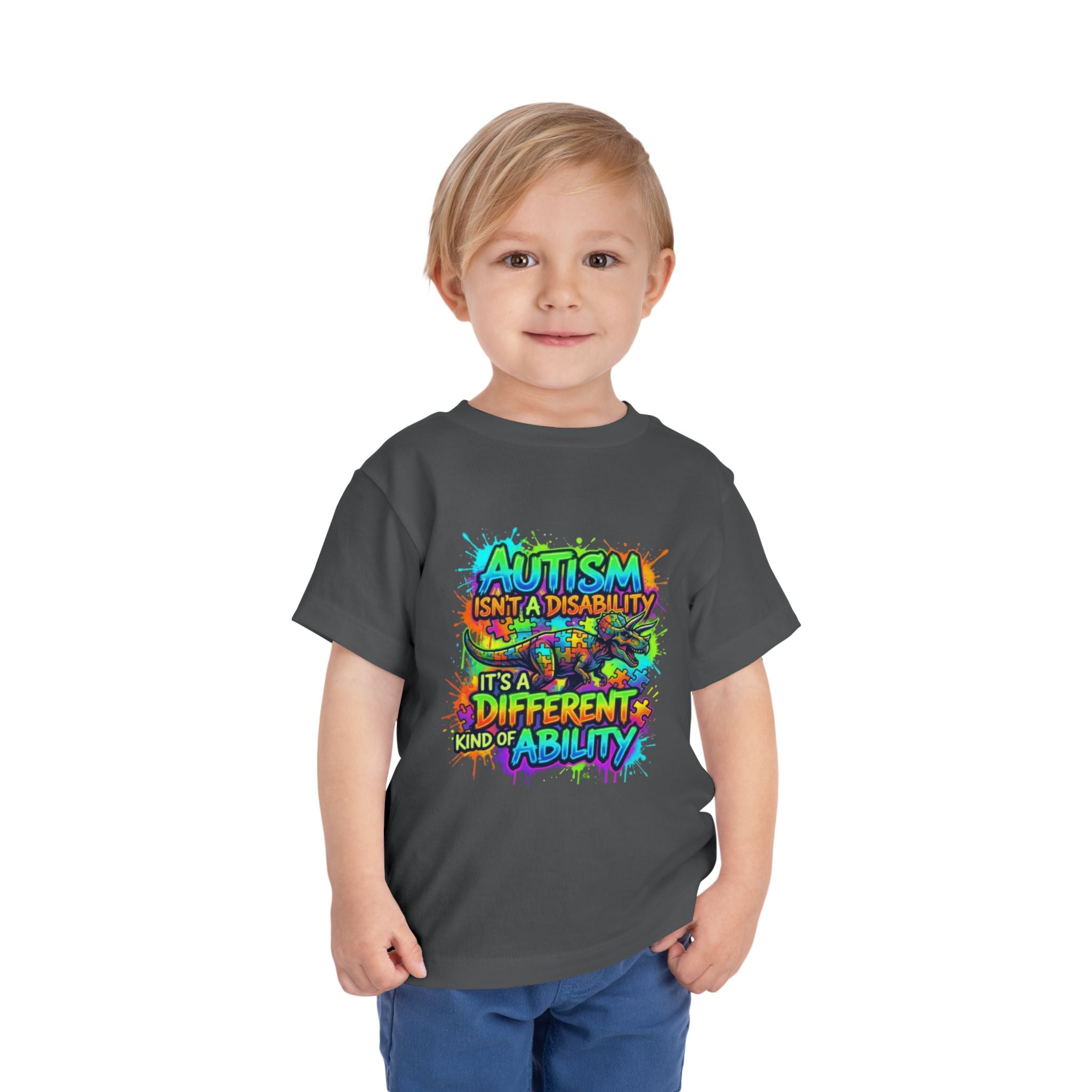 Toddler Tee — "Autism Isn't a Disability, It's a Different Kind of Ability" Colorful Awareness Shirt