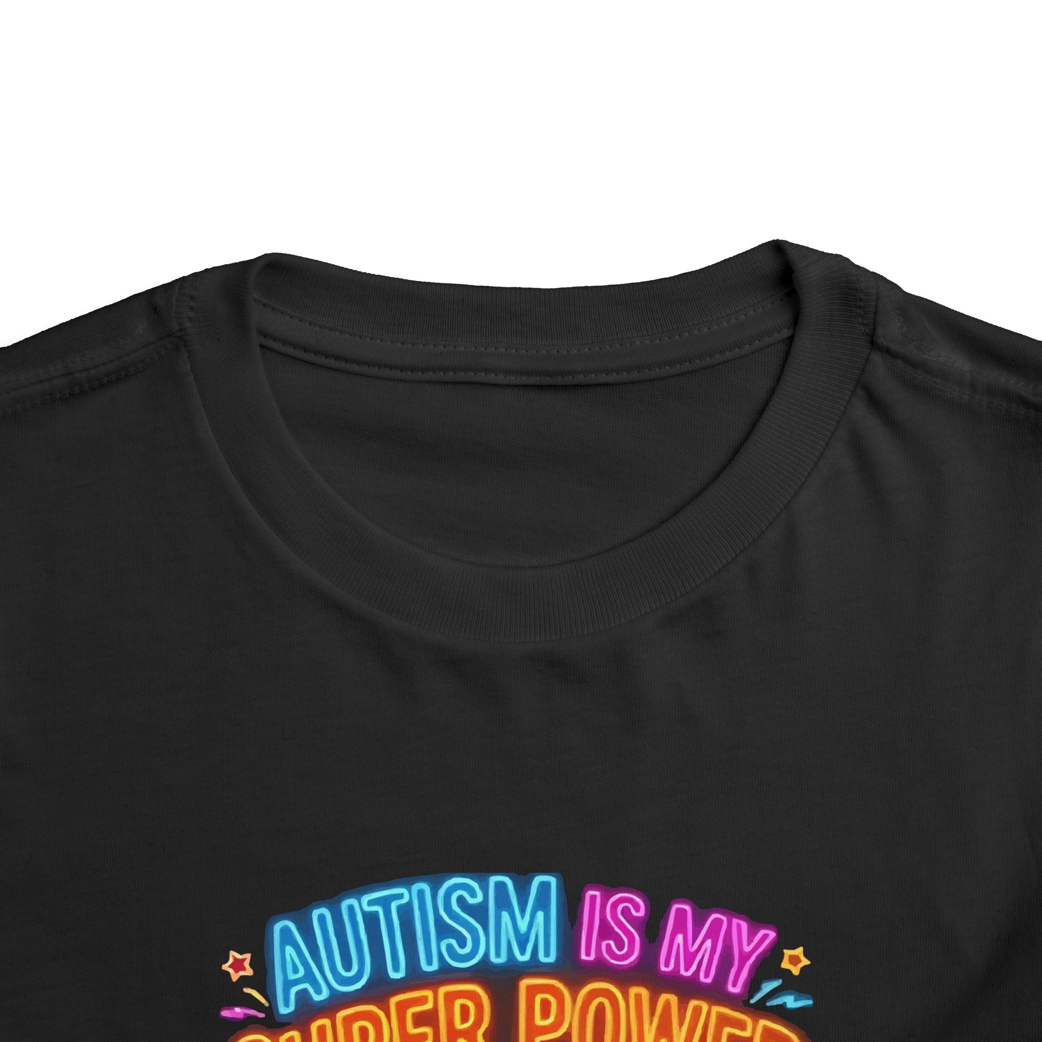 Toddler Tee — "Autism Is My Super Power" Colorful Puzzle Piece Design
