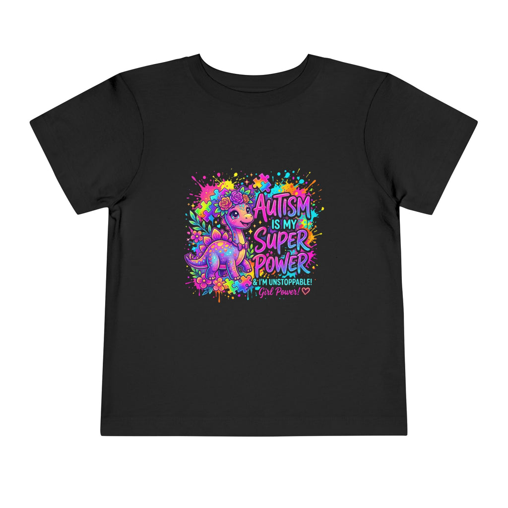 Autism Is My Superpower Toddler Tee — Colorful Dino Autism Awareness Shirt