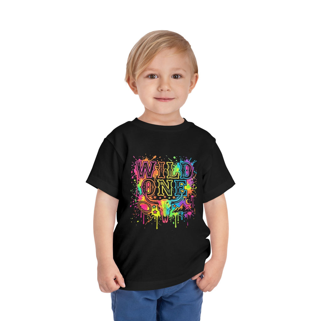 Wild One Toddler Tee — Colorful Paint Splash Birthday Shirt